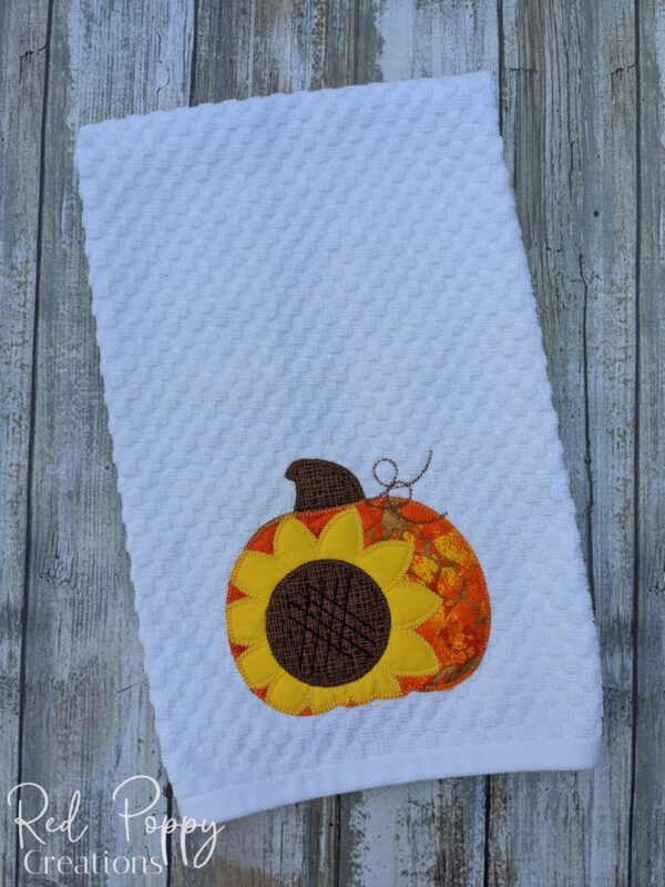 Sunflower pumpkin kitchen towel