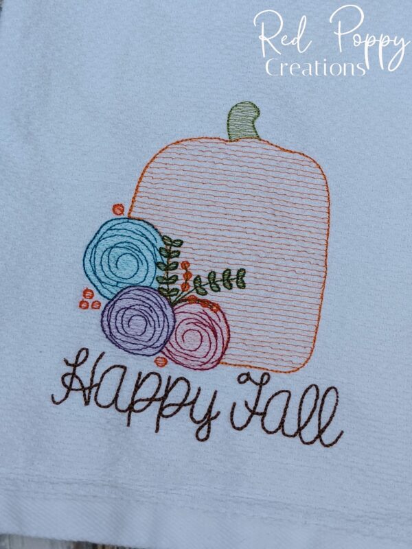 Floral Pumpkin Kitchen Towel