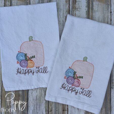 Floral pumpkin kitchen towel