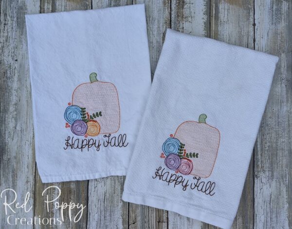 Floral pumpkin kitchen towel