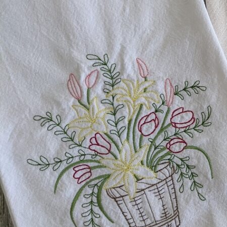 Floral Basket Towel