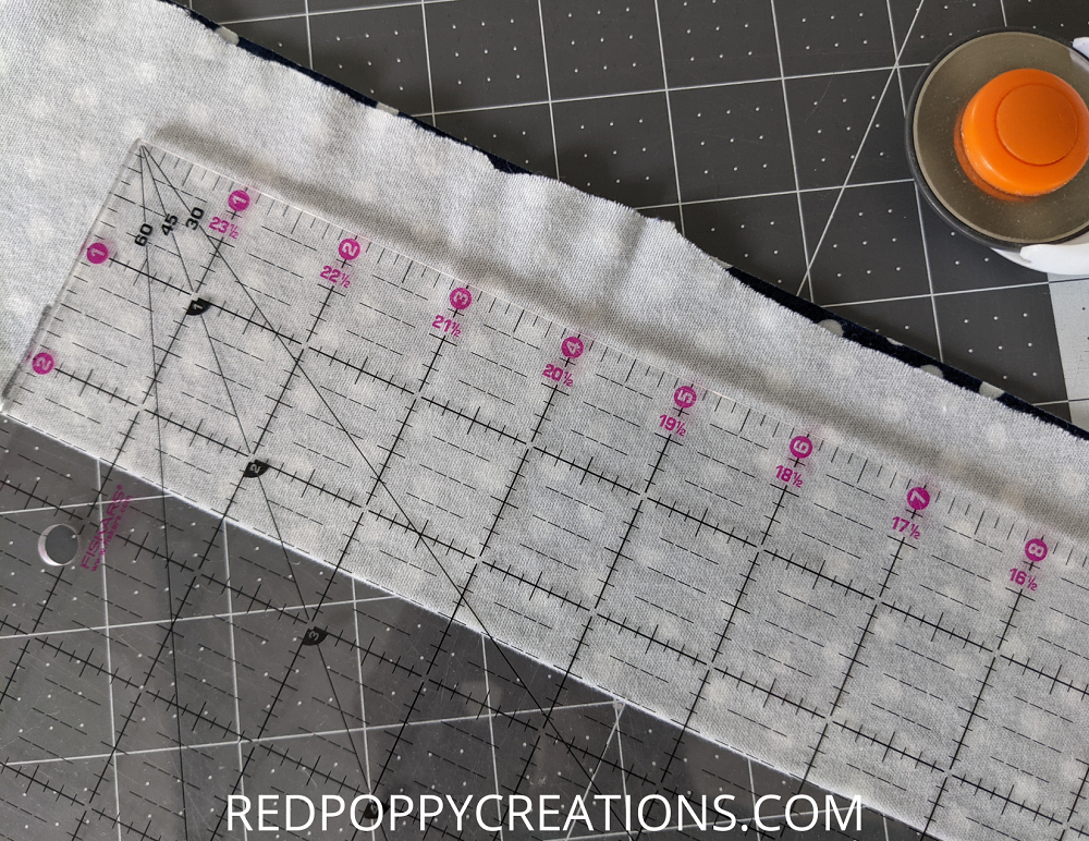 Cut fabric to correct length/width